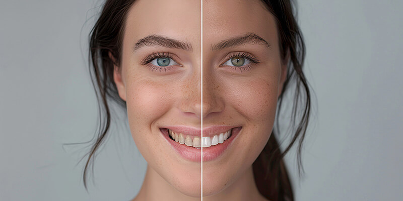 Ein weißes, strahlendes Lächeln Dank der Zahnaufhellung